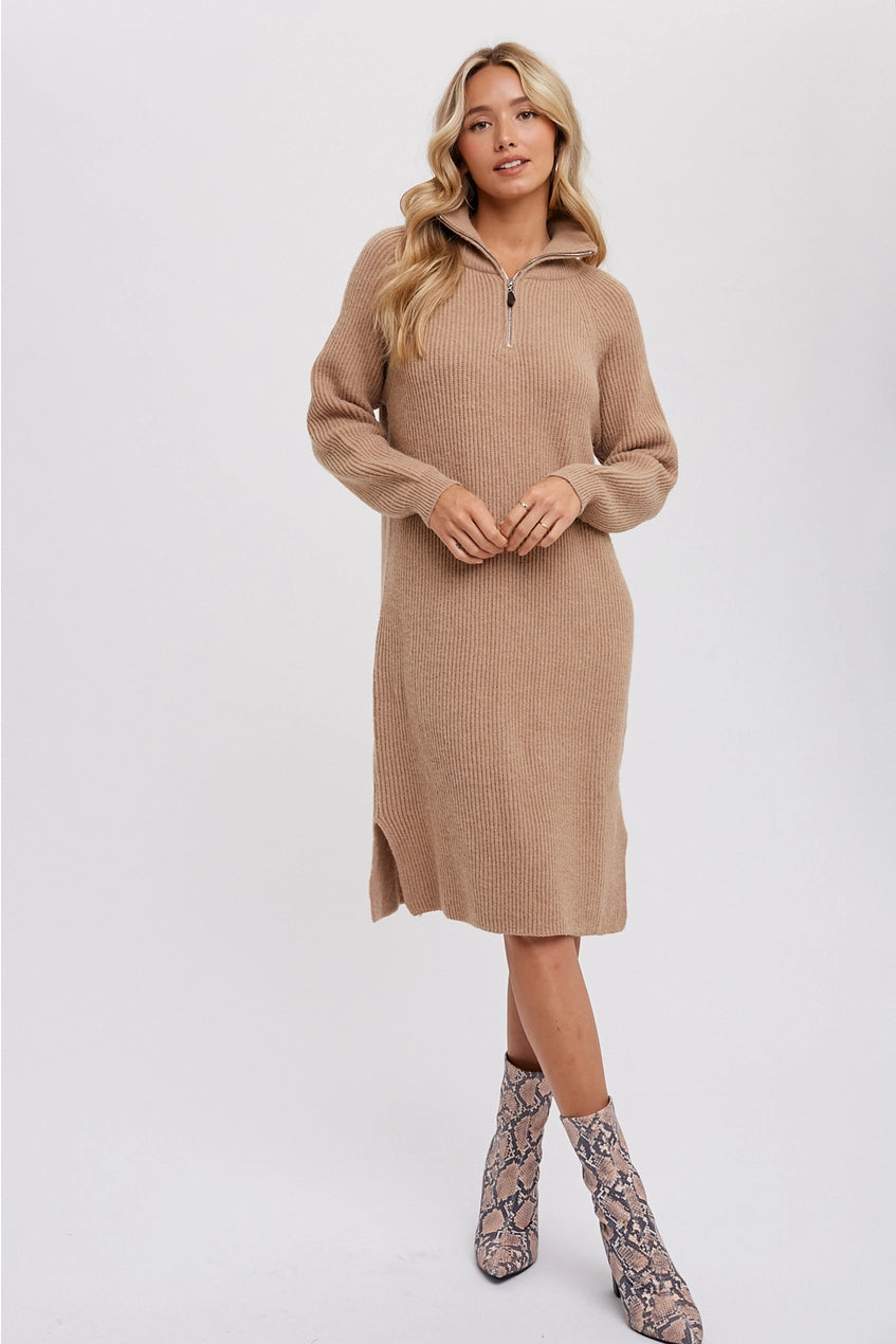 "Jasmine" Sweater Dress Polka Dot Checkered Tartan