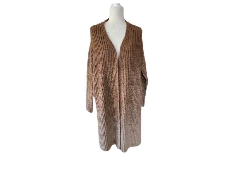 Loro Piana Brown Ombre Ribbed Knit 100% Cashmere Sweater Ribbed Striped Patterned