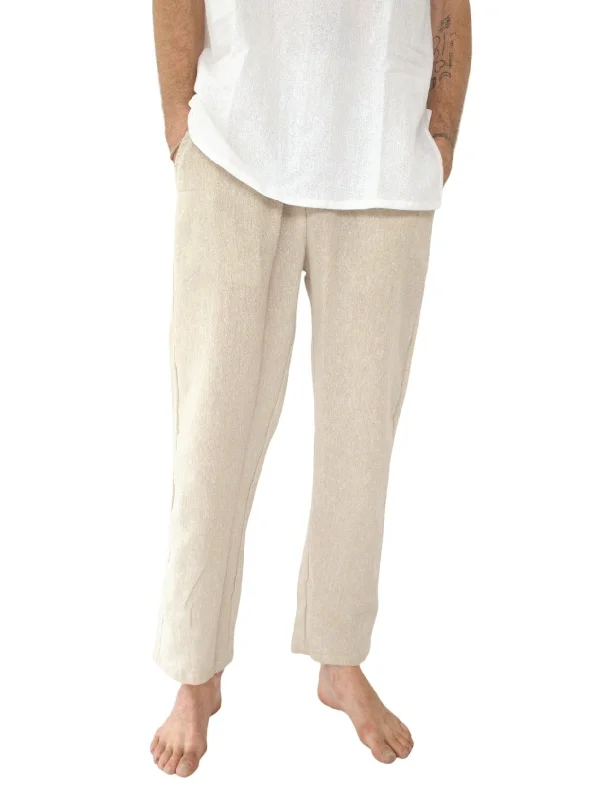 Warm Sand Unisex Organic Cotton Free Size Trousers Trousers Modern Contemporary