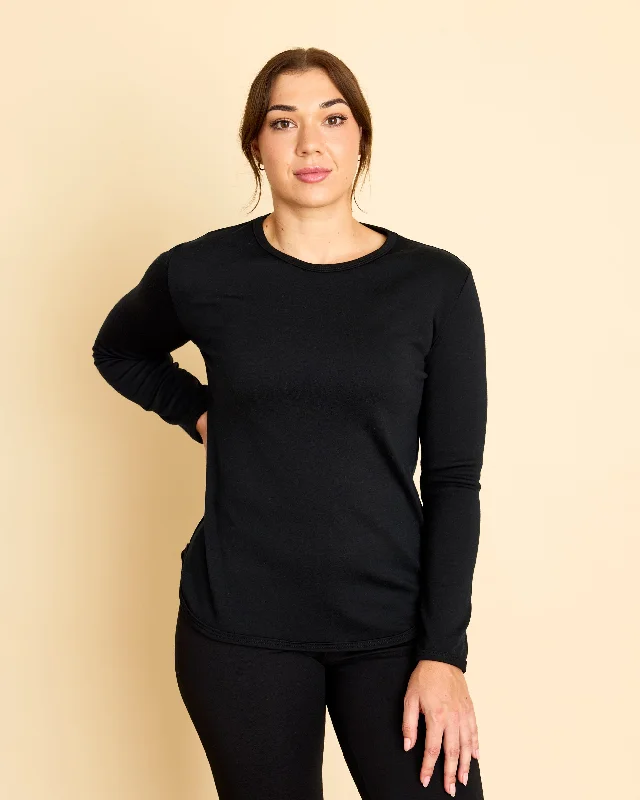 Womens Relaxed Fit Crew Neck Pullover Scalloped Neck Pullover