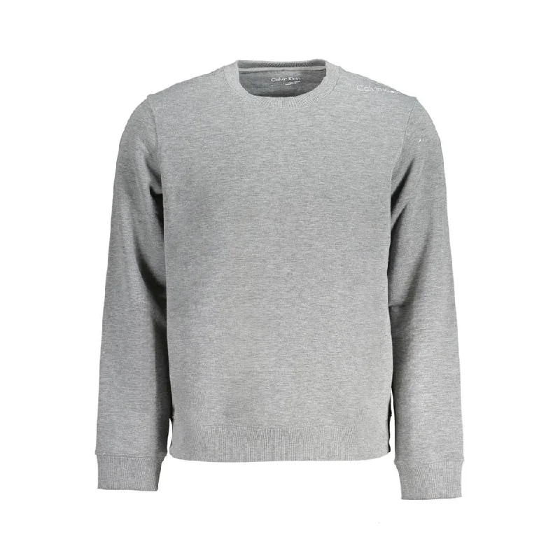 Gray Polyester Sweater Toggled Drawstring Belted
