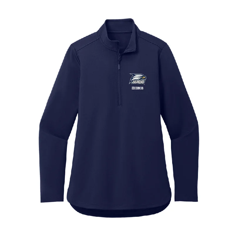 Georgia Southern - NCAA Women's Basketball : McKenna Eddings - Women's Premium Quarter Zip Jacket Front Pockets Side Pockets Patch Pockets
