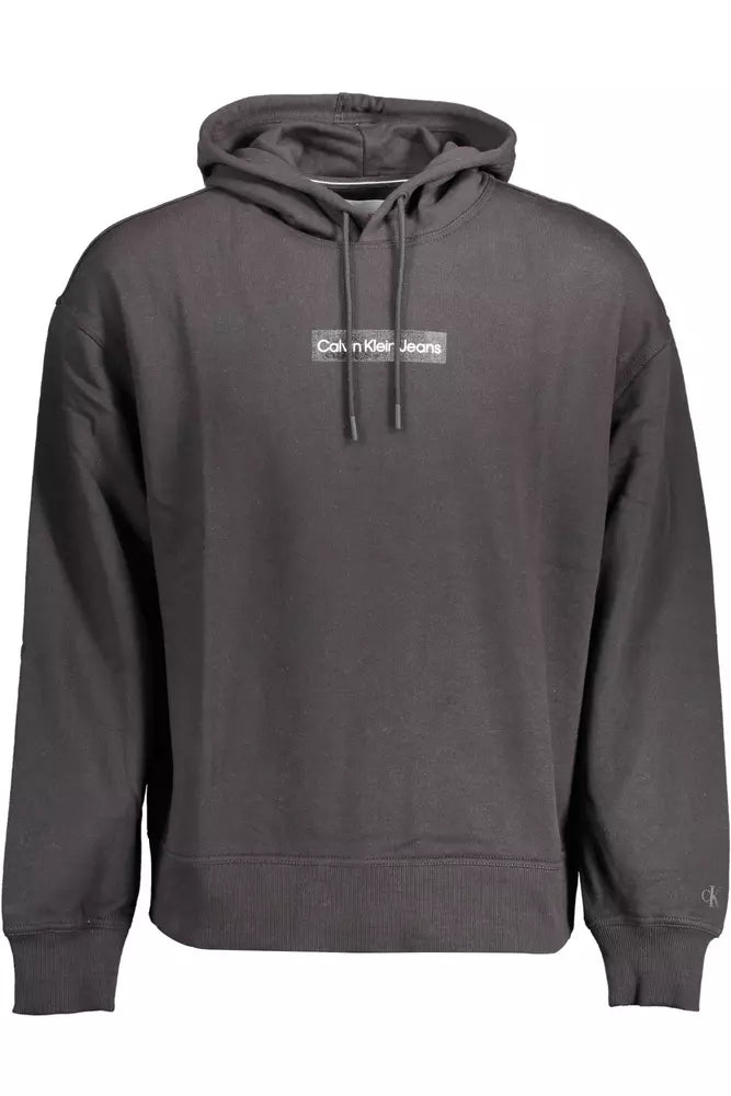 Black Cotton Men Sweater Transparent Opaque Sheer