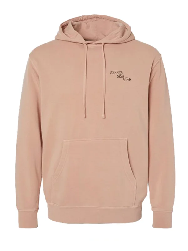 Second Skin Shop Logo Hooded Pullover Three Quarter Sleeve