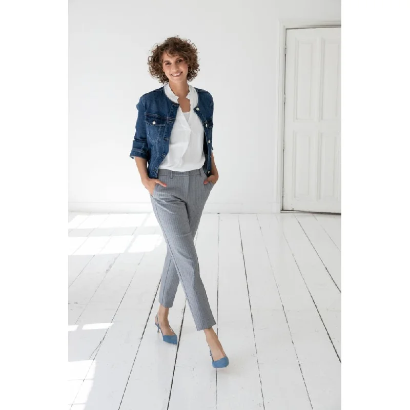 Rahima Pinstripe Trouser Trousers Bootcut Casual
