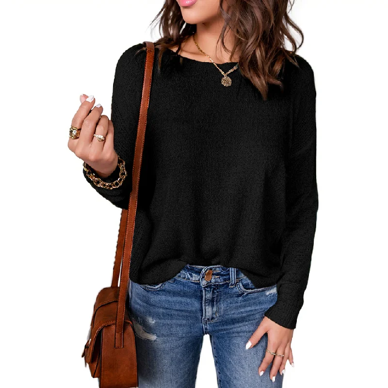 Fashion round Neck Thin Women's Knitted Pullover 2024 Fall and Winter New Arrival Silm Slim Looking Warm Long Sleeves Sweater Female Chunky Knit Pullover