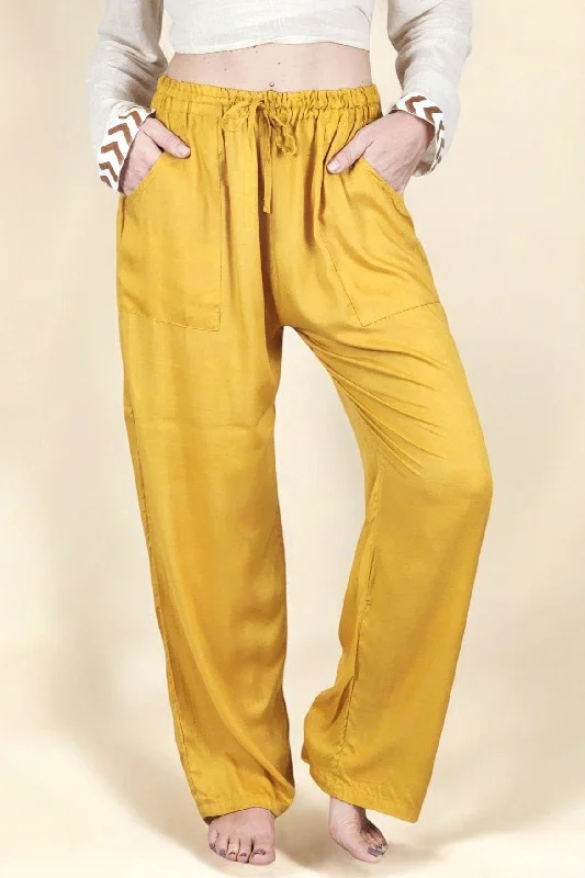 Turmeric Rayon Cotton Trousers Trousers Ceremony Elegant