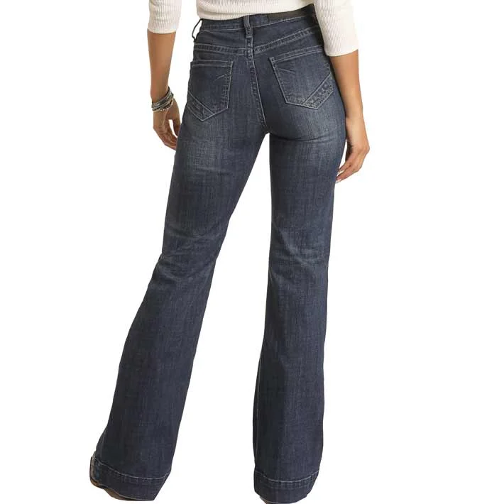 Rock & Roll Cowgirl Women's Button Fly Trouser Jeans Trousers Yoga Stretchy