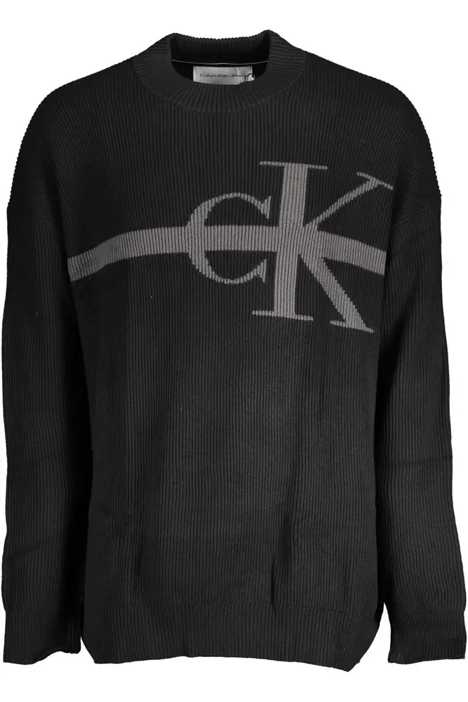 Black Cotton Men Sweater Casual Formal Business