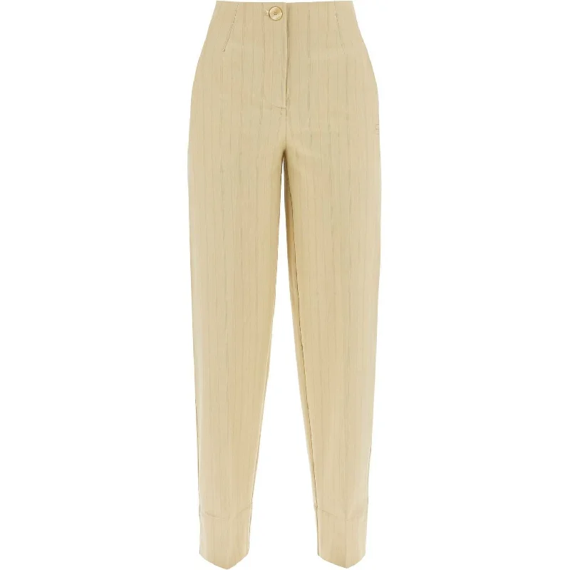 Ganni striped tapered trousers Trousers Lace Delicate