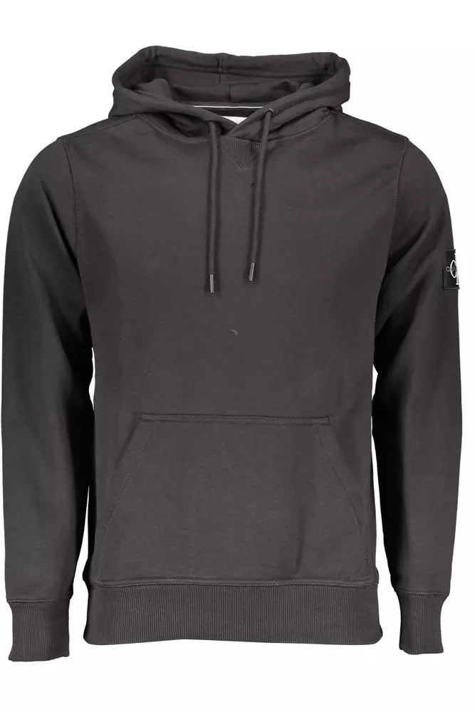 Black Cotton Men Sweater Neon Metallic Matte