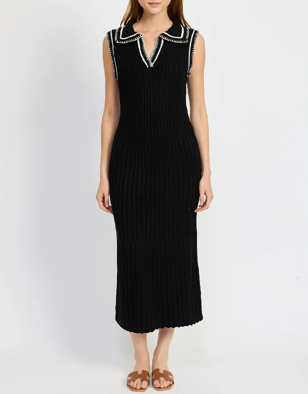 Granger Sweater Dress - Black Sequined Glittery Shiny