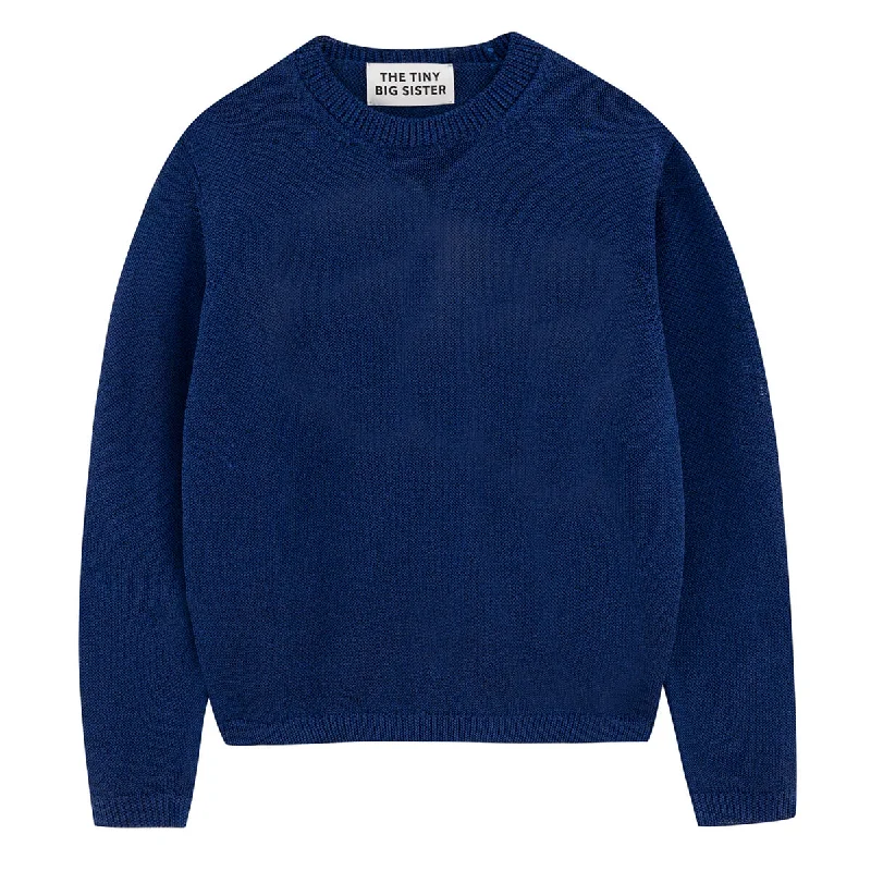 Chloe Shiny Sweater in Ultramarine by The Tiny Big Sister - Last One In Stock - EUR 34 (UK 6) Long Sweater Short Sweater Cropped Sweater