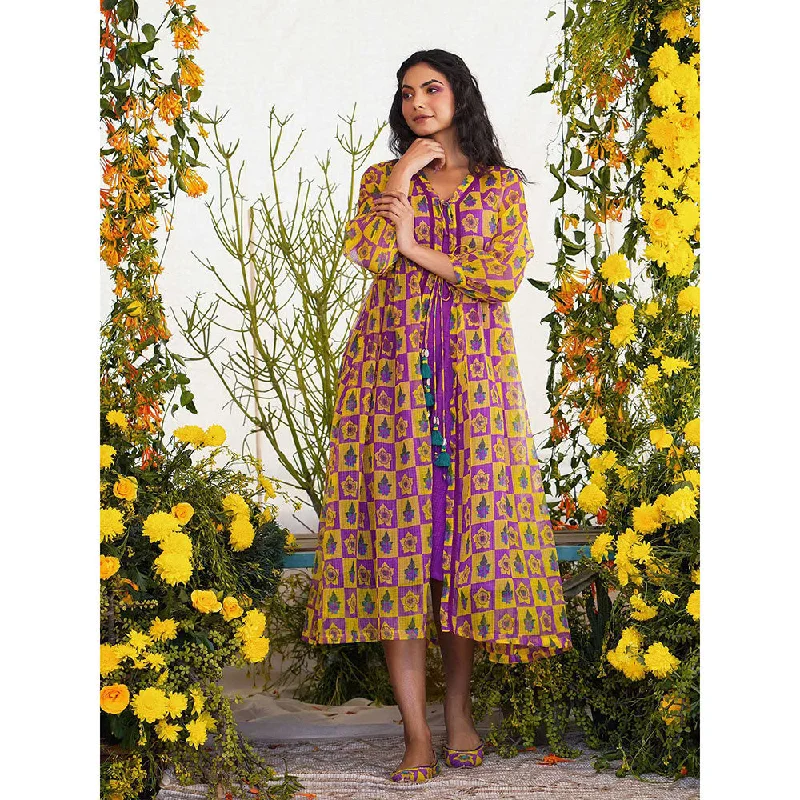 Baise Gaba Ibtida Midi Dress with Jacket Floral Multi (Set of 2) Herringbone Jacket Checkered Jacket Solid Jacket