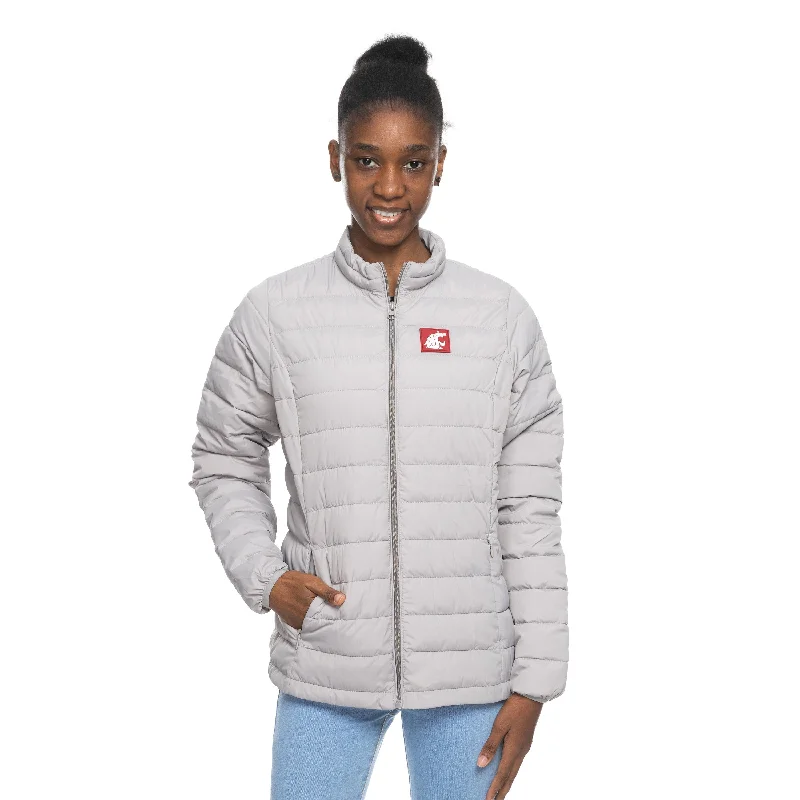 ZooZatz Gray Womens Puffer Jacket Wool Jacket Cashmere Jacket Tweed Jacket