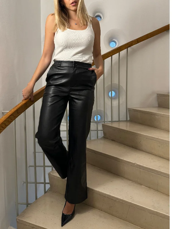 One size leather straight trouser Trousers Denim Distressed