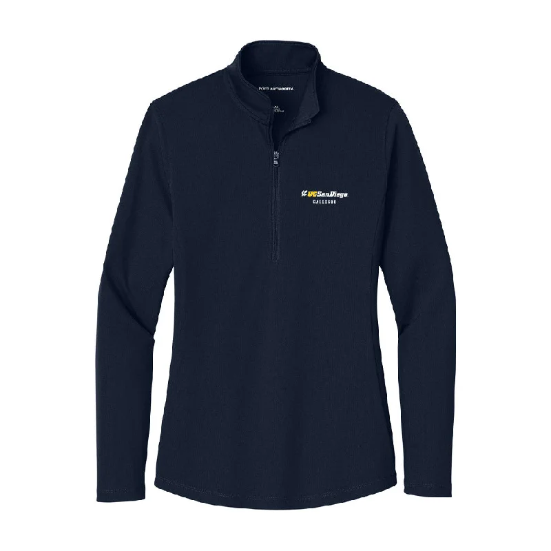 UCSD - NCAA Women's Basketball : Gracie Gallegos - Women's Lightweight Quarter Zip Jacket Wool Fabric Cashmere Fabric Tweed Fabric