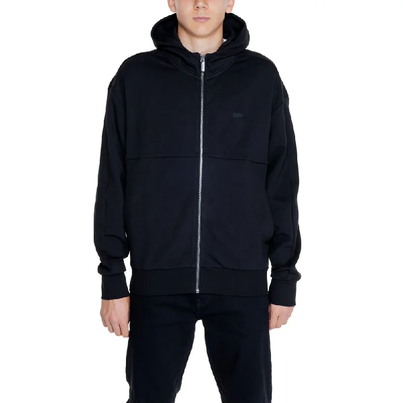 Black Cotton Sweater Collared Crew Neck Turtle Neck