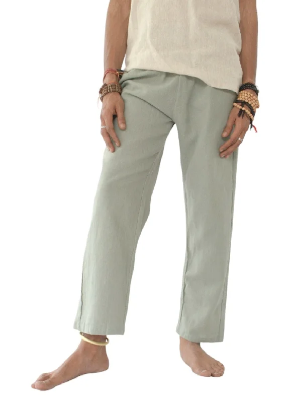 Green Sage Unisex Organic Cotton Free Size Trousers Trousers Running Lightweight