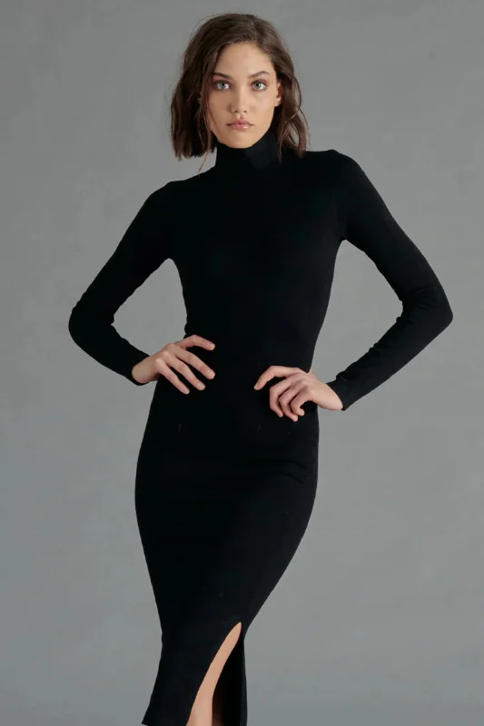 Steve Madden Maja Sweater Dress - Black Neon Metallic Matte