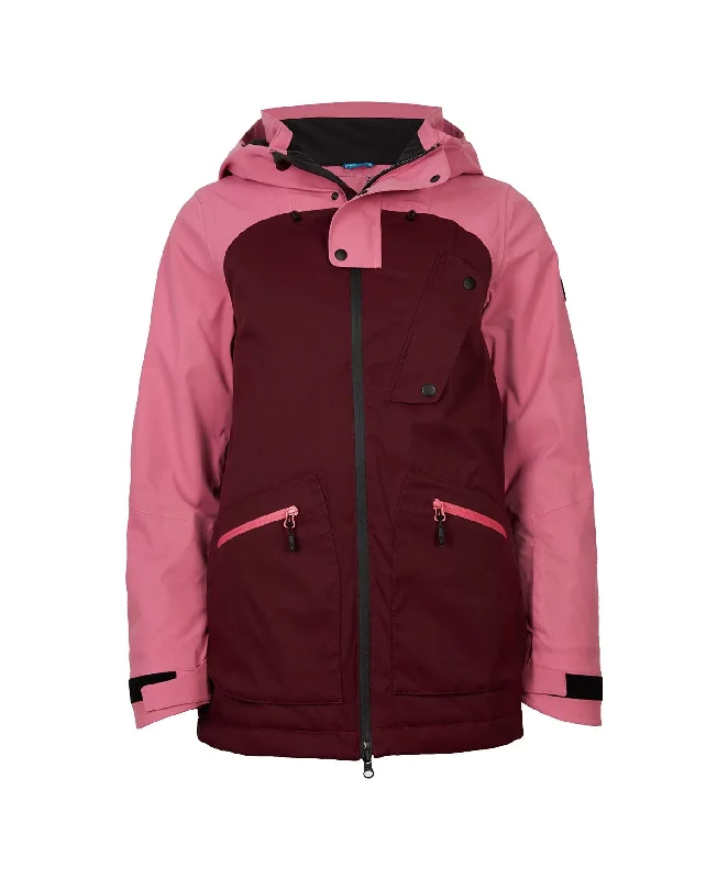 Women's Ametrine Snow Jacket - Chateau Rose Colour Block Plaid Jacket Tartan Jacket Houndstooth Jacket