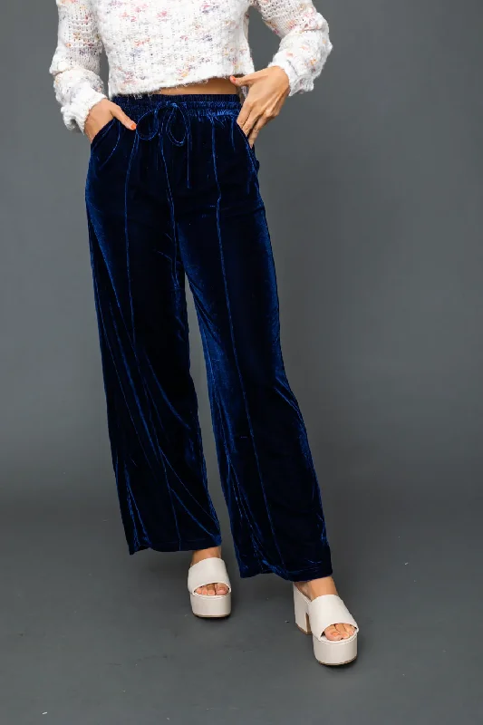 Jessica Velvet Stretch Trousers Trousers Flared Retro