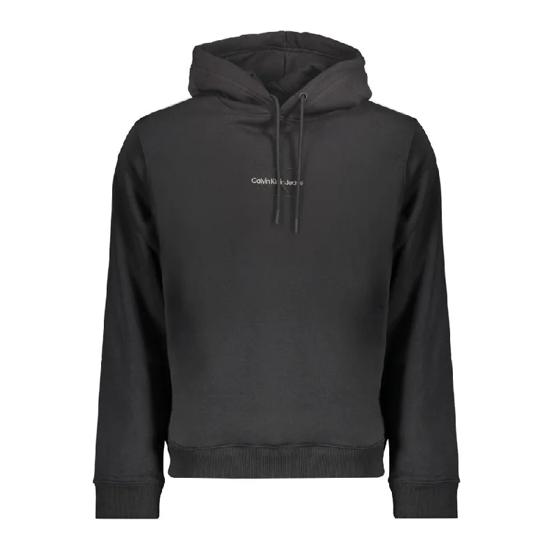 Black Cotton Sweater Zippered Buttoned Snapped