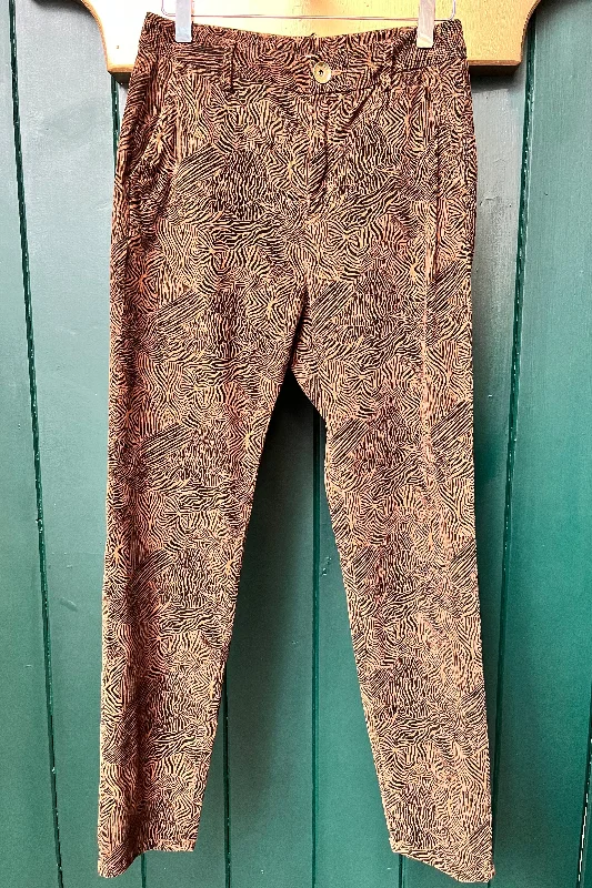 Re-Wear Sisley NeedleCord Trousers with Print Trousers Bridal Satin
