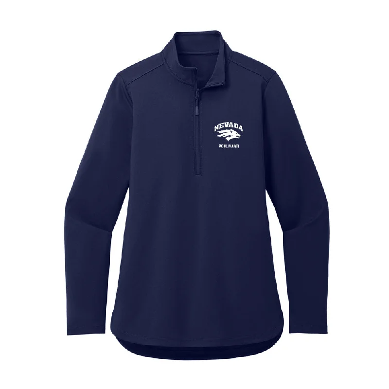 Nevada - NCAA Women's Basketball : Olivia Poulivaati - Women's Premium Quarter Zip Jacket Denim Jacket Leather Jacket Suede Jacket Nevada - NCAA Women's Basketball : Olivia Poulivaati - Women's Premium Quarter Zip Jacket Denim Jacket Leather Jacket Suede Jacket