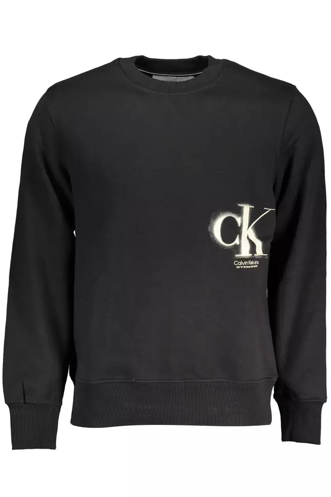 Black Cotton Men Sweater Cable Knit Ribbed Knit Lace Knit