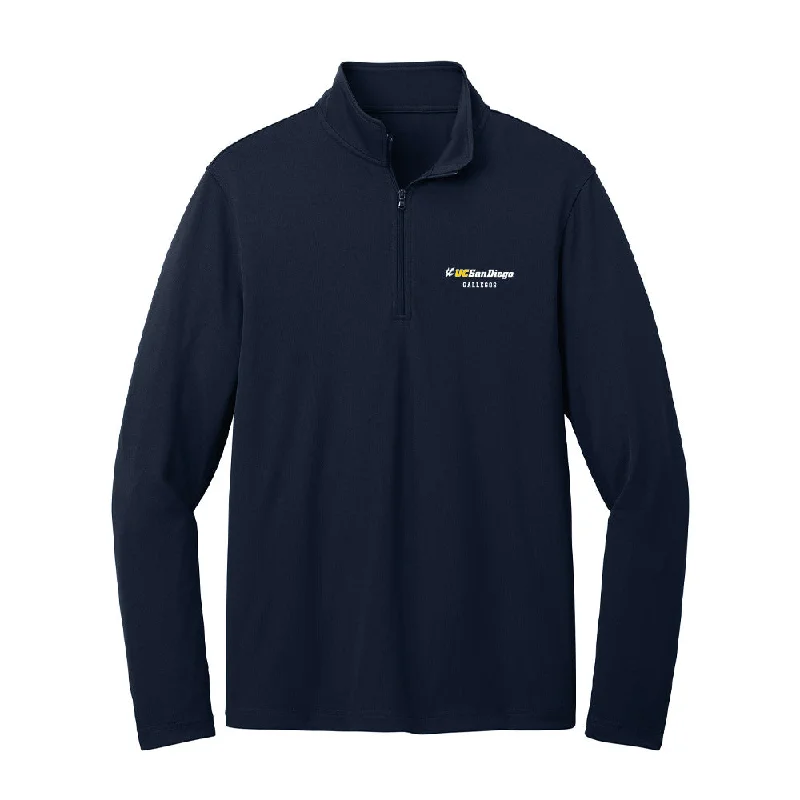 UCSD - NCAA Women's Basketball : Gracie Gallegos - Lightweight Quarter Zip Jacket Knit Fabric Woven Fabric Fleece Fabric