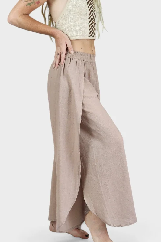 Dusty Rose Jute Fly Away Trousers Trousers Travel Practical