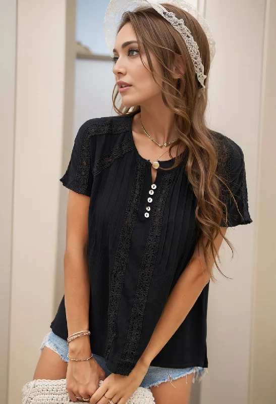 Women's Fashion Solid Color Half Sleeve Thin Pullover Tops Spaghetti Sleeve Top