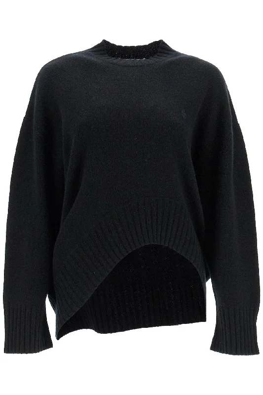 Asymmetric Wool And Cashmere Pullover Flare Sleeve Stylish