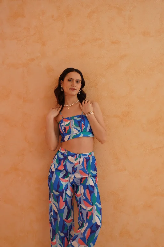 Merlin Crop Top With Pants (RW16) Cotton Fabric Linen Fabric Terry Fabric
