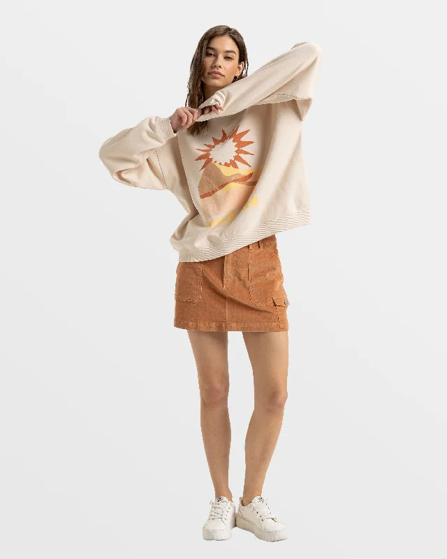 Lineup Pullover Sweatshirt - Parchment Batwing Sleeve Top