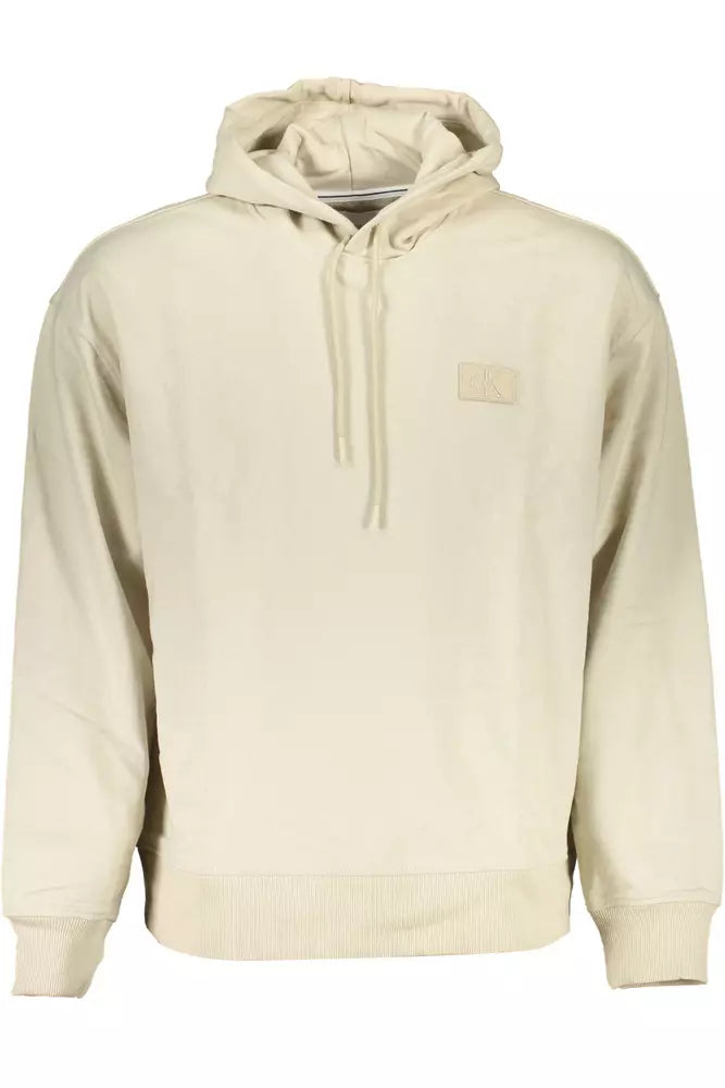 Beige Cotton Men Sweater Oversized Loose Flowy