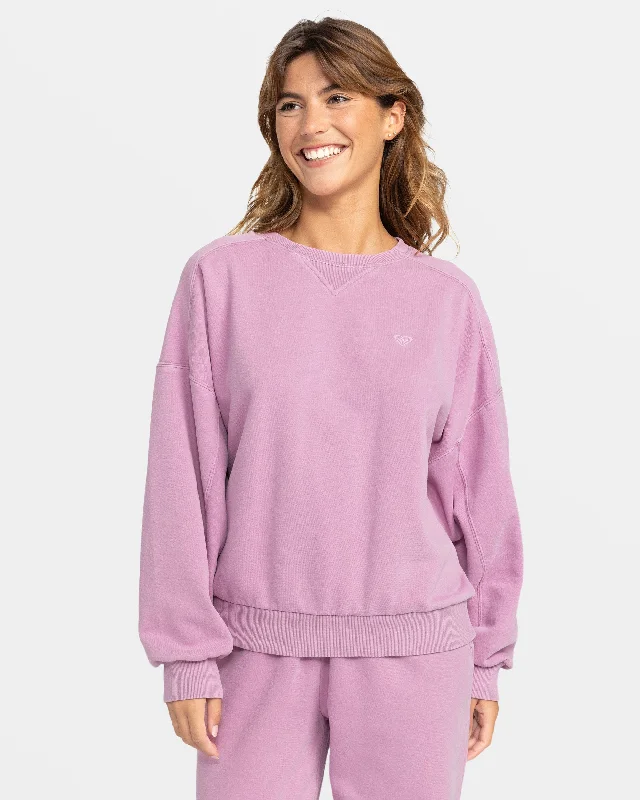 Oasis Haze Pullover Sweatshirt - Mauve Orchid Saggy Sleeve Comfort
