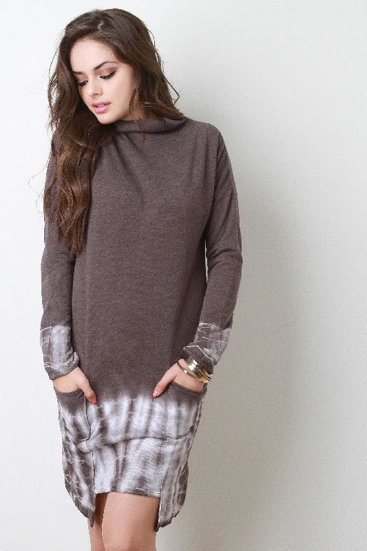 Tie Dye Dip Sweater Dress Anti-Pilling Anti-Shrink Durable