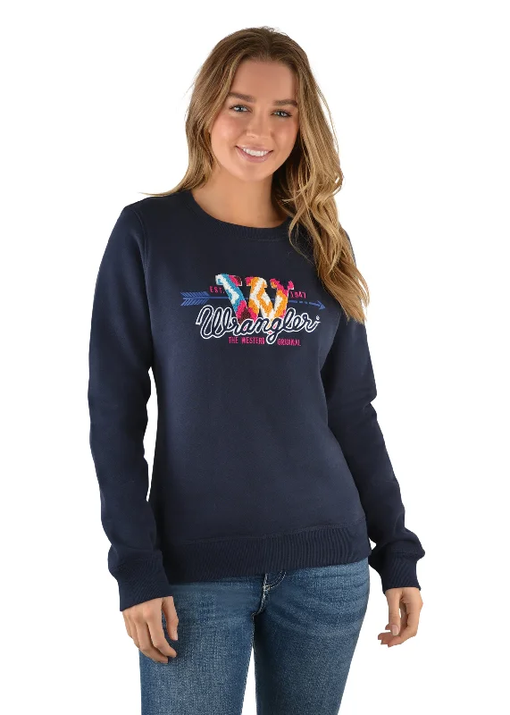 Wrangler Ladies Jan Crew Neck Pullover - X2W2502798 - On Sale Bateau Neck Pullover
