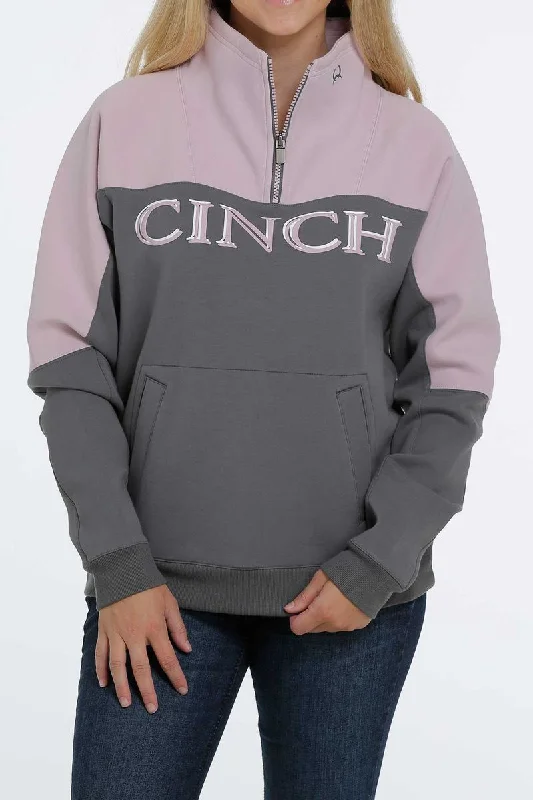 Cinch Ladies 1/4 Zip Logo Pullover - MAK7867002 - On Sale Besom Neck Pullover
