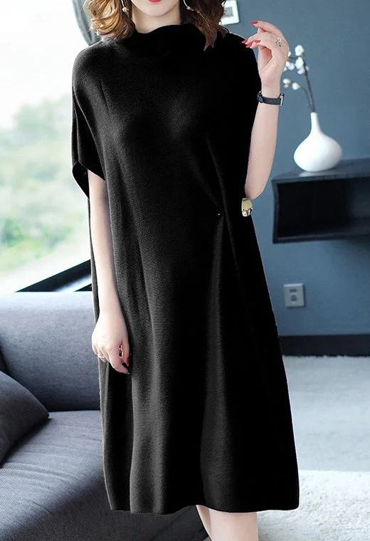 Oversized Sweater Dress W/ Brooch Nylon Fabric Polyester Fabric Spandex Fabric