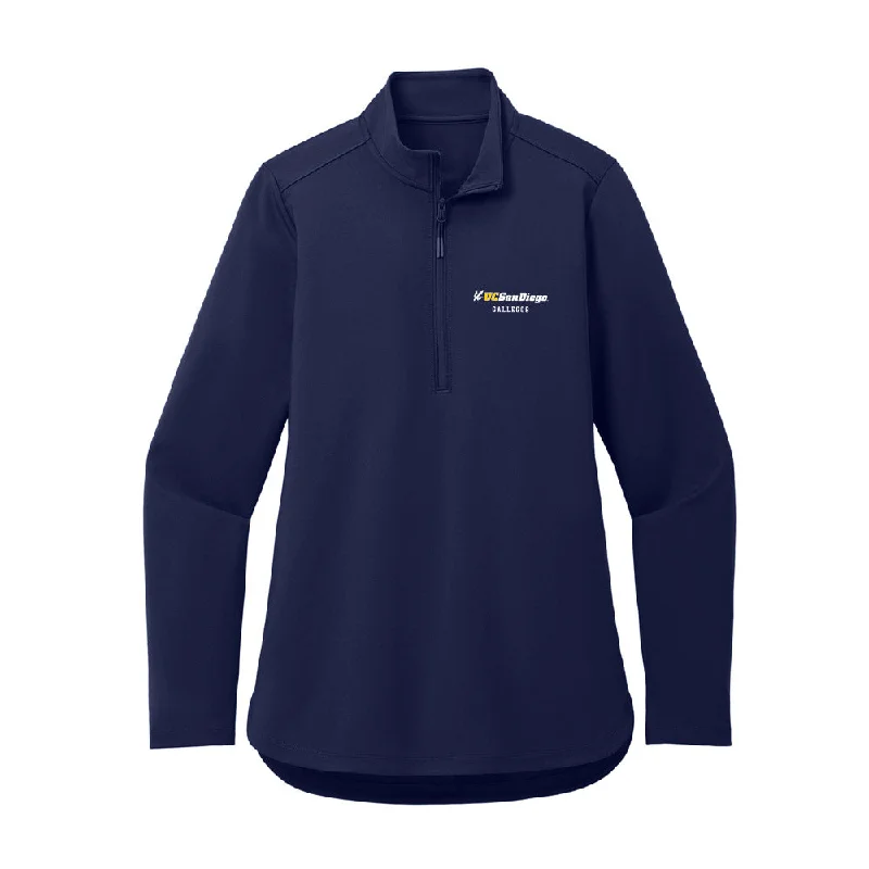 UCSD - NCAA Women's Basketball : Gracie Gallegos - Women's Premium Quarter Zip Jacket Welt Pockets Slit Pockets Flap Pockets