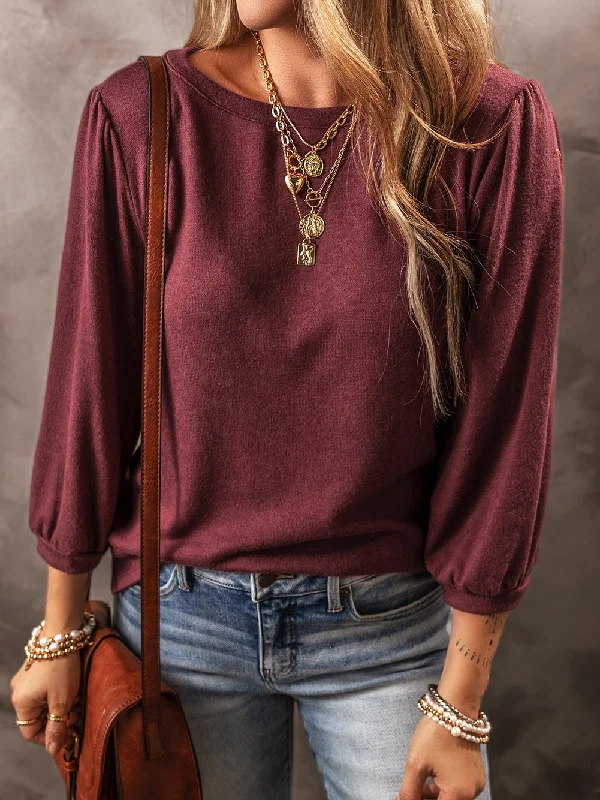 Burgundy Knit Pullover Halter Neck Top