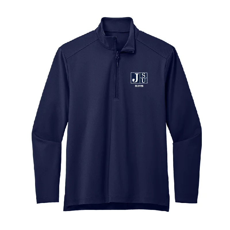 Jackson State - NCAA Women's Basketball : Zaria Glover - Premium Quarter Zip Jacket Oversized Jacket Tailored Jacket Straight Jacket