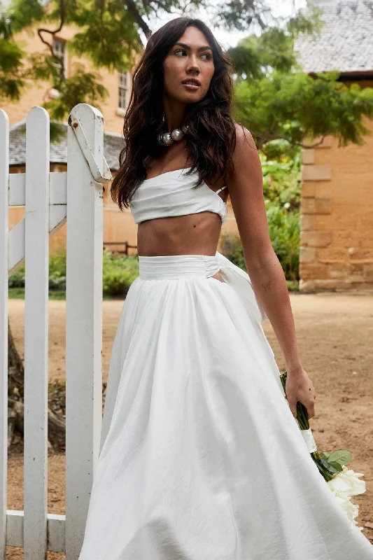 Love Songs Crop Top White Notch Collar Peter Pan Collar Cowl Neck