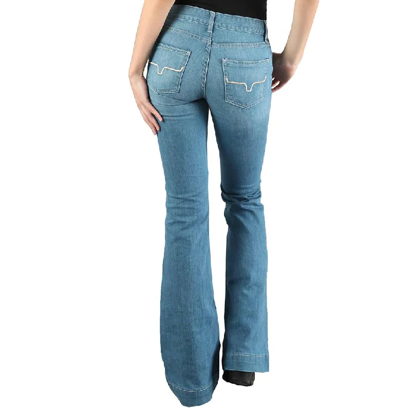 Kimes Ranch Women's Lola Soho Flare Trouser Jeans Trousers Denim Distressed