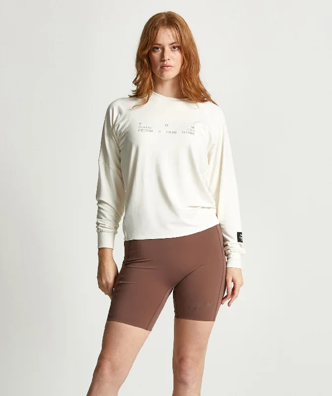 Ladies Outdoor Sweater - White Wash Cotton Fabric Linen Fabric Terry Fabric