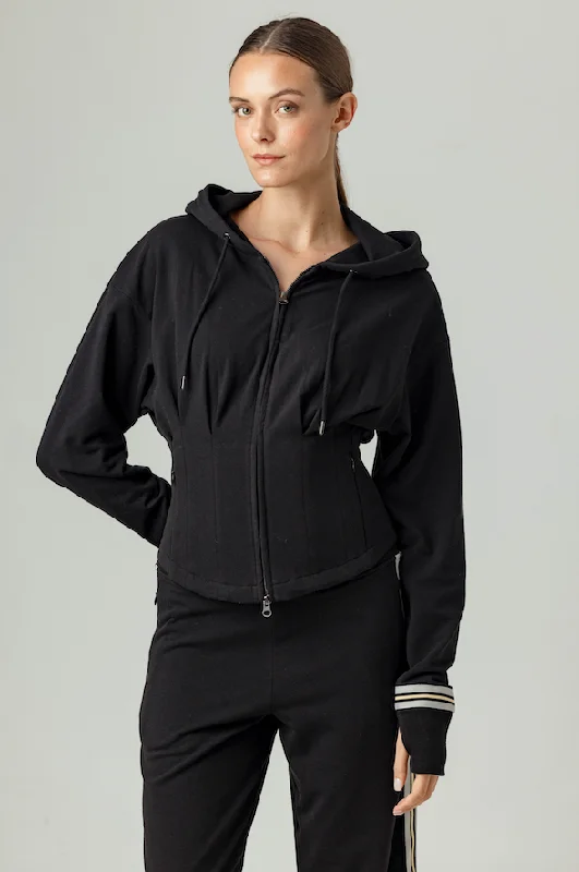 Keiko Jacket Black - Sundays Tiered Jacket Buttoned Jacket Zippered Jacket
