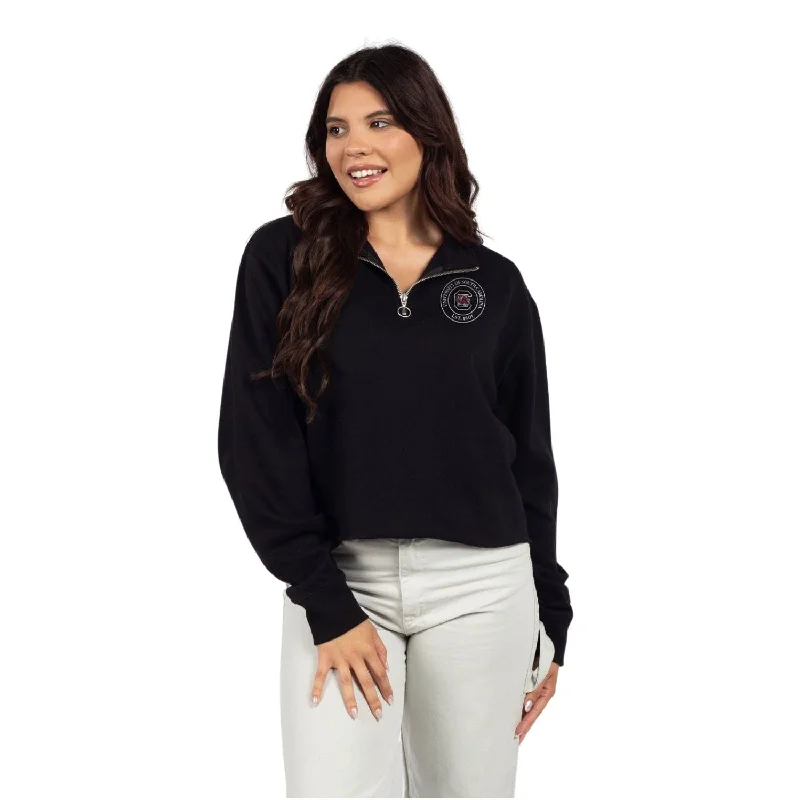 SOUTH CAROLINA GAMECOCKS 1/4 ZIP CROPPED PULLOVER V-Neck Stylish Pullover